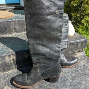 Frye knee high heeled boot